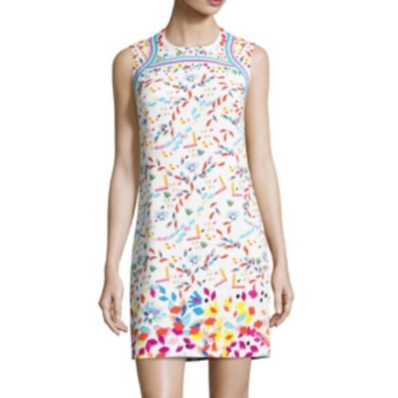 Peter Pilotto Sleeveless Multi Abstract Geo Print Shift Dress 8 - Picture 1 of 12